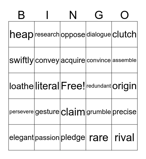 vocabulary-bingo-card