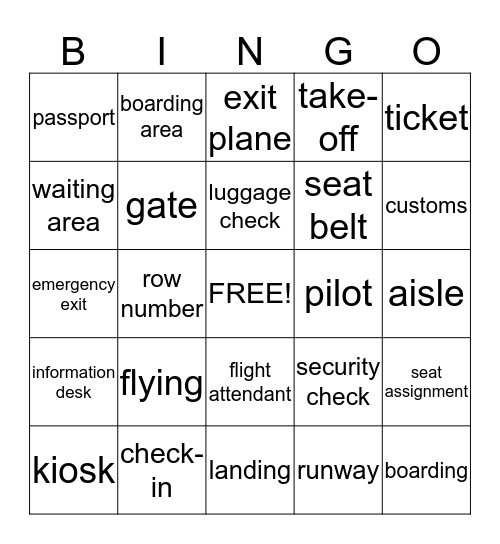 Flying Bingo Card