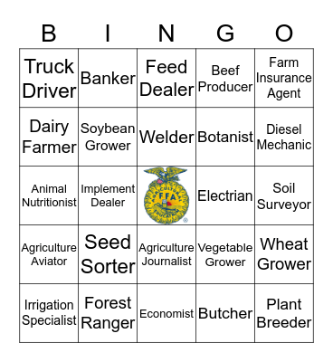 Agriculture Careers  Bingo Card