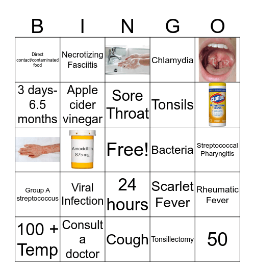 STREP THROAT Bingo Card
