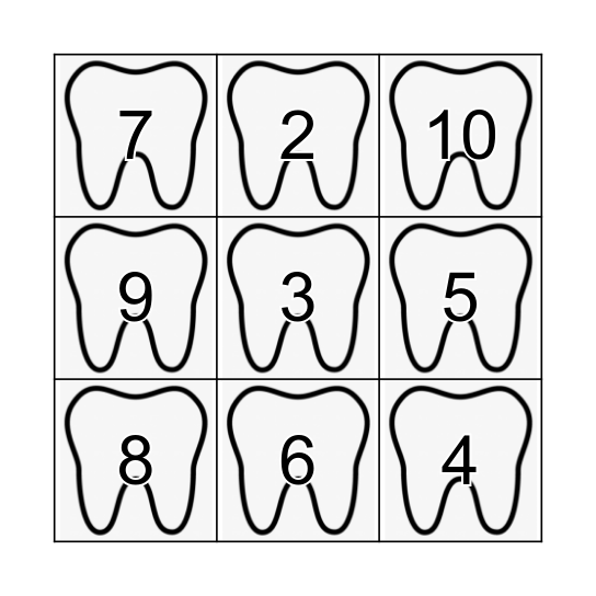 Tooth Bingo Card