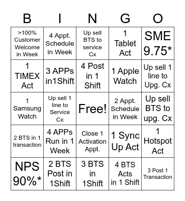 Wash Street BINGO! Bingo Card