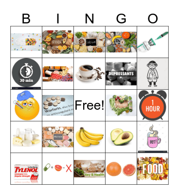 Food: Friend or Foe? Bingo Card