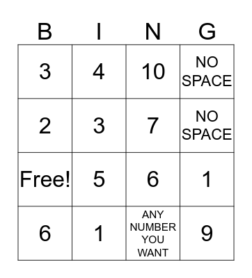 Spiral Review Bingo Card