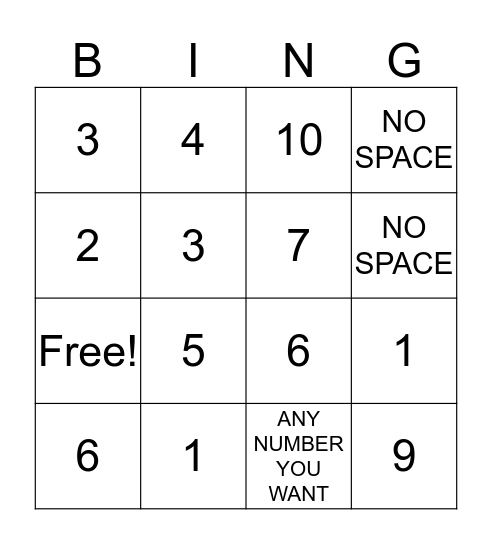 Spiral Review Bingo Card