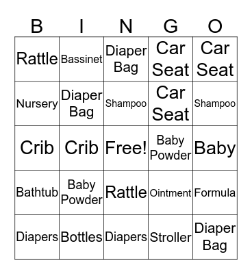 Baby Bingo Card
