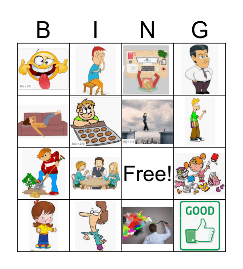 Adjectives Bingo Card