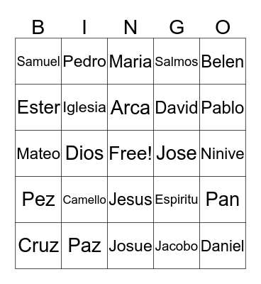 Bible Bingo (Spanish) Bingo Card