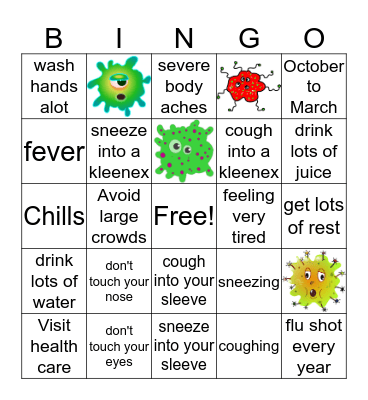 Influenza Bingo Card