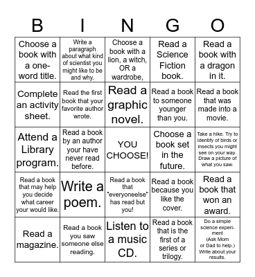 SCHOOL-AGE Bingo Card