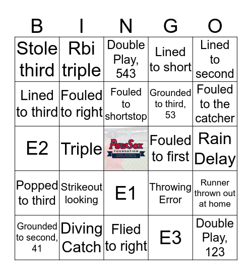 PawSox Baseball Bingo Card