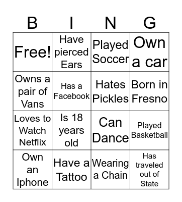 MWH Bingo Card