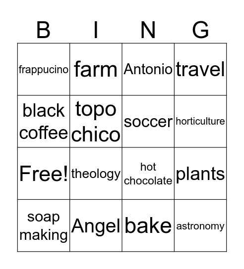 Trevino Trivia Bingo Card