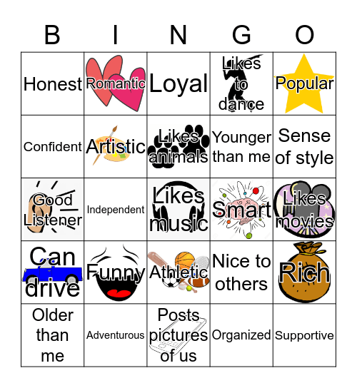Dating Bingo Card