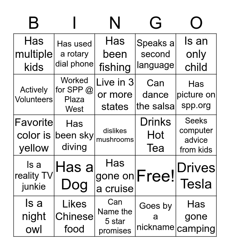 Engineering Event Human Bingo Card