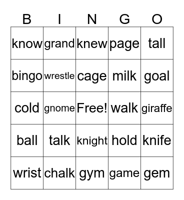 Bingo Card