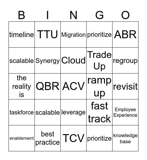 QBR Bingo! Bingo Card