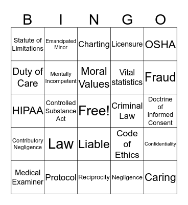 FINAL REVIEW Bingo Card