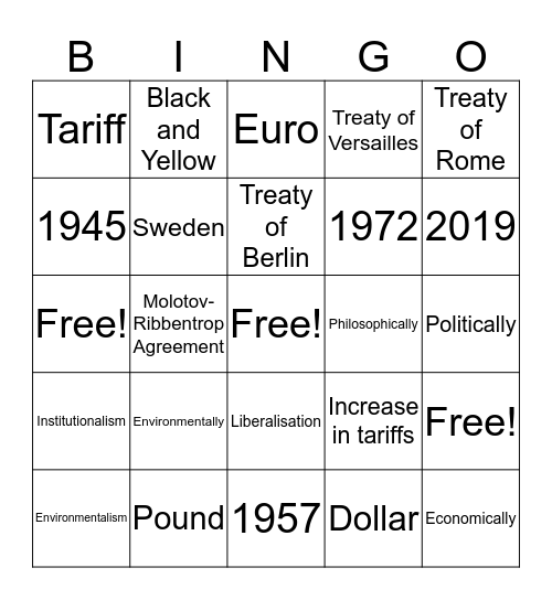 Bingo Bongo Bingo Card