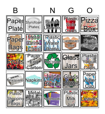 Recycling Bingo! Bingo Card