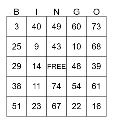 PARKER REUNION Bingo Card