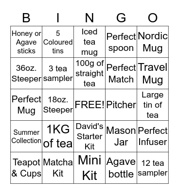 DAVIDsTEA!! Bingo Card