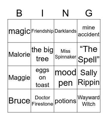 Polly and Buster Bingo Card