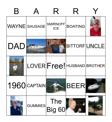BARRY BIRTHDAY BINGO Card