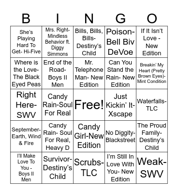 Group R&Bingo Card