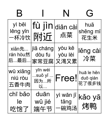 CME3 Food Bingo Card