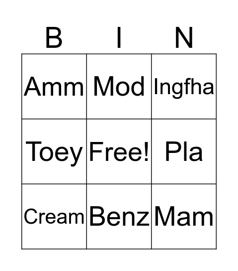 Friends Bingo Card