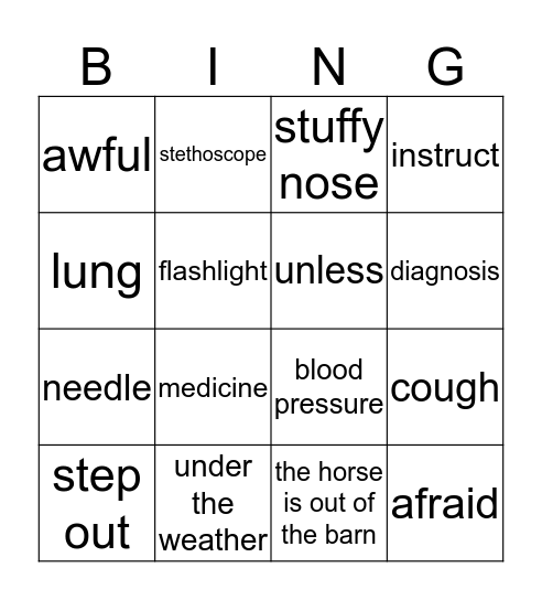 Ch.10-Under the weather Bingo Card