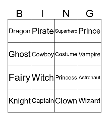 Fasching Bingo Card