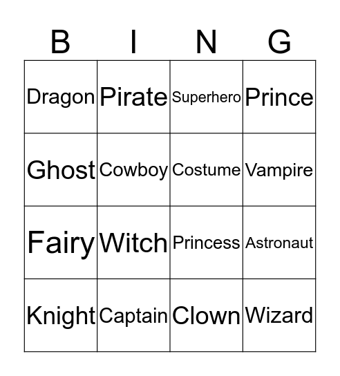 Fasching Bingo Card