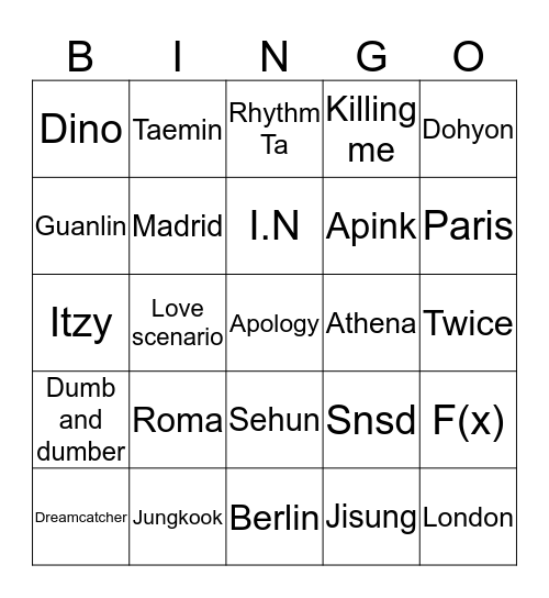 Hangy❣ Bingo Card