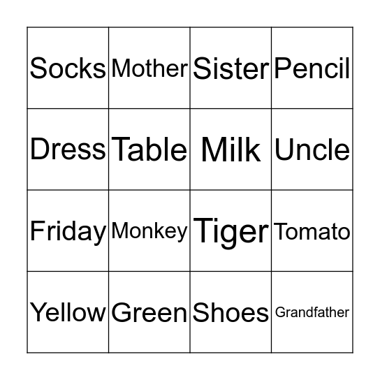 Bingo Card