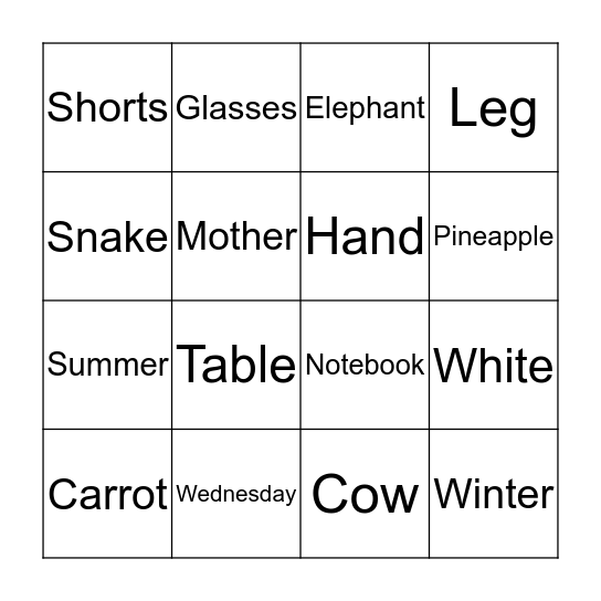 Bingo Card