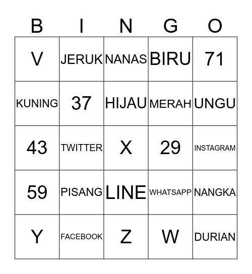 BINGO Card