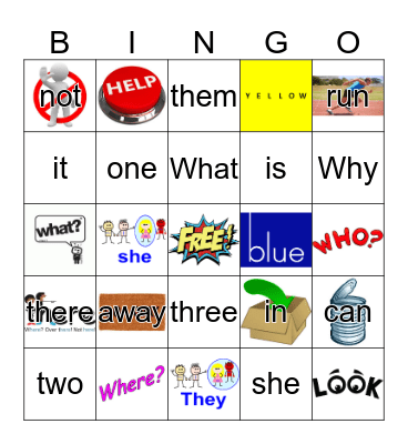 Sight Words Bingo Card