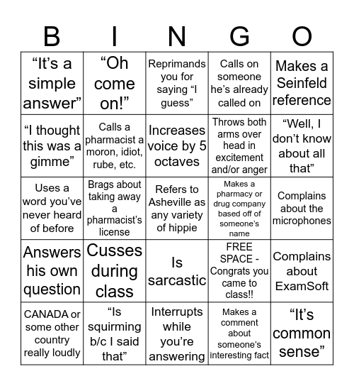 Law bingo  Bingo Card