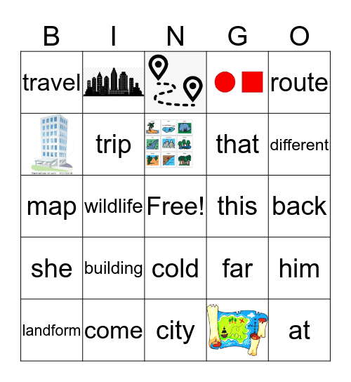 Site Word Bingo Card