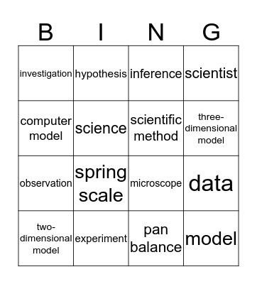 Space Bingo Card