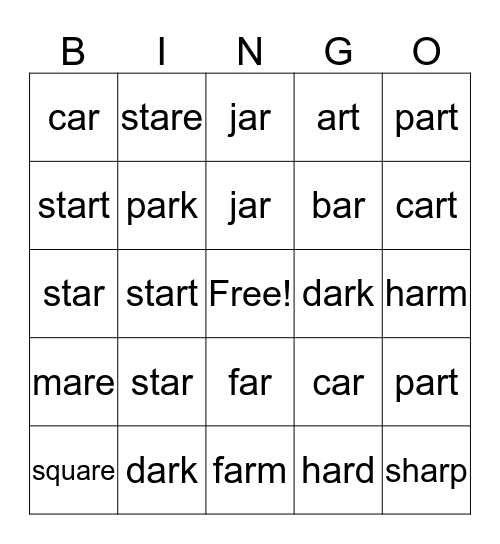 ar Bingo Card