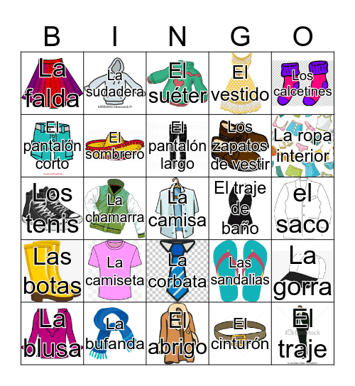 LA ROPA Bingo Card