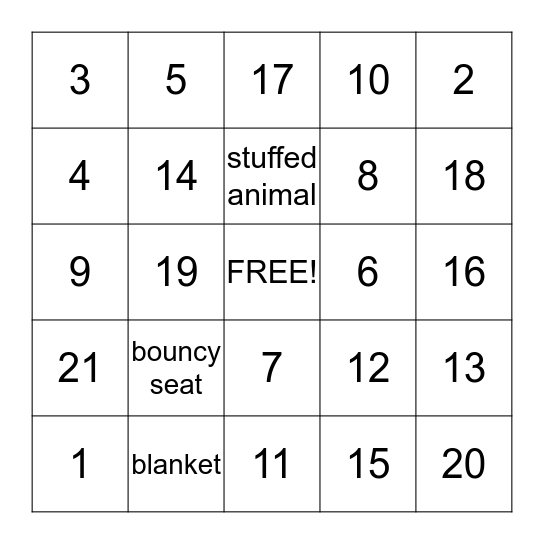 Gift Bingo! Bingo Card