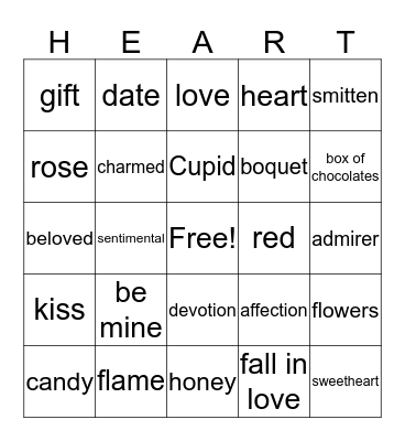 Valentine's Day Bingo Card