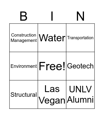 Faculty Bingo Card