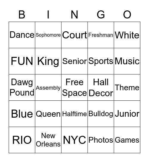 ND Homecoming 2020 Bingo Card