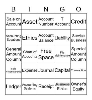 Accounting l Bingo Card