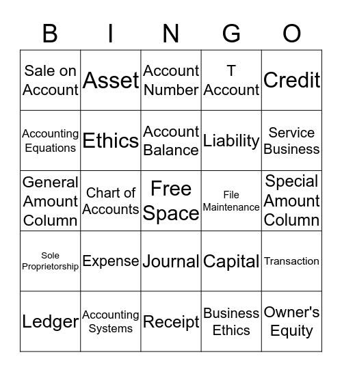 Accounting l Bingo Card